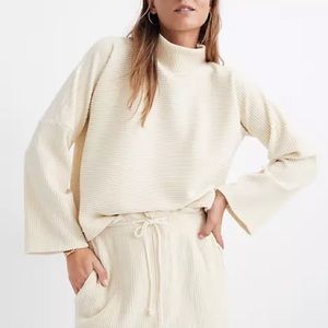 Madewell Texture & Threads velour mock neck top